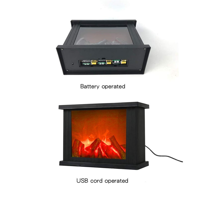 DECANIT 11x4.7x8 Inch Fireplace Lanterns Decorative Flameless Portable Led Lantern Battery Operated and USB Operated 6 Hours Timer Included Indoor/Outdoor(No Heater Function) - Image 3